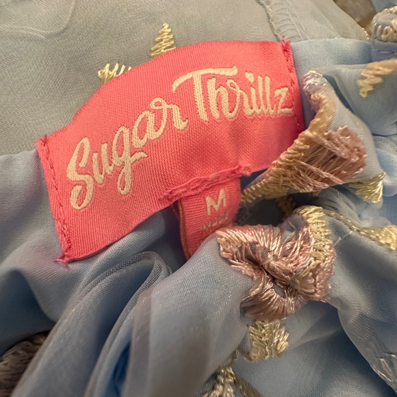 Sugar Thrillz Blue Floral Long Sleeve Dress - Picture 7 of 10